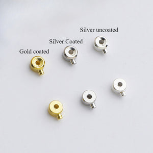 10pcs 3mm S925 Sterling Silver and Gold-Plated End Cap Beads