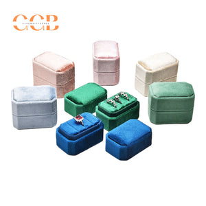 Portable eight-sided velvet jewelry storage box set