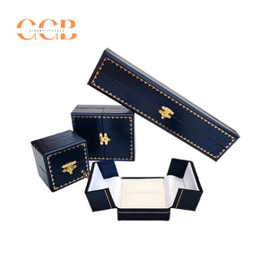 Vintage dark blue double door mini jewelry box for proposal