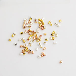 10pcs 1.2-2mm S925 Sterling Silver Tube Spacer Beads