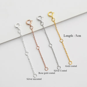 5cm 10pcs S925 Sterling Silver Adjustable Extension Chain for Jewelry Making