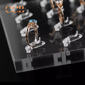 White Acrylic Ring Display Stand, Minimalist Jewelry Holder