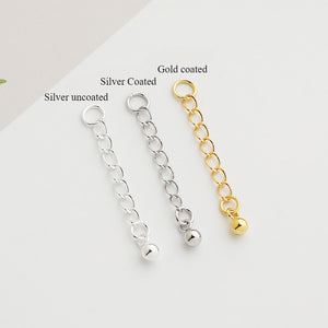 S925 Sterling Silver Extension Chain, Tail Chain DIY Bead Accessories 2.5-5cm