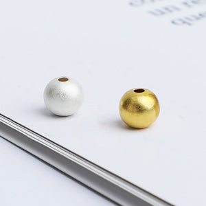 50pcs 2-6mm S925 Sterling Silver Frosted Matte Spacer Beads