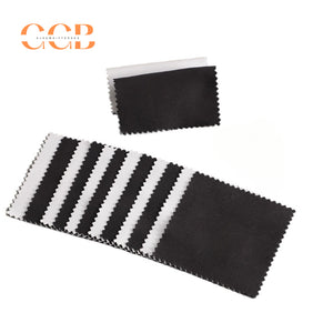 50pcs white or black custom logo silver polishing cloth