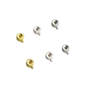 10pcs 3mm S925 Sterling Silver and Gold-Plated End Cap Beads
