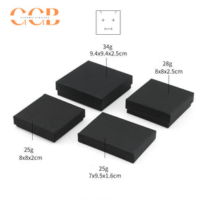 10pcs 1.6cm thin jewelry box set, kraft brown white marble black, luxury packaging for rings earrings bracelets, flat gift boxes