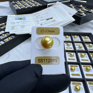 5A 11–18mm Deep Golden South Sea Pearl, Undrilled Philippine Bead