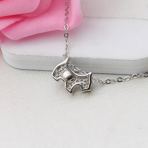 S925 Sterling Silver Dog Pearl Pendant Necklace Setting