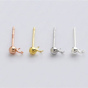 10pcs S925 Sterling Silver Open and Closed Hoop Round Bead Earring Post