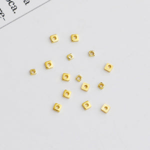 10pcs 1.5-2mm S925 Silver Gold-Plated Square Spacer Beads