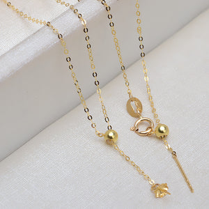 AU750 Solid Gold Y Necklace Chain Setting for 4–8mm Pearls, 48cm Adjustable