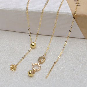 AU750 Solid Gold Y Necklace Chain Setting for 4–8mm Pearls, 48cm Adjustable