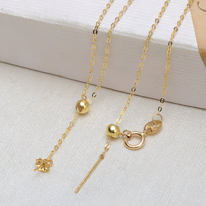 AU750 Solid Gold Y Necklace Chain Setting for 4–8mm Pearls, 48cm Adjustable