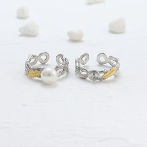 Leaf pearl ring setting