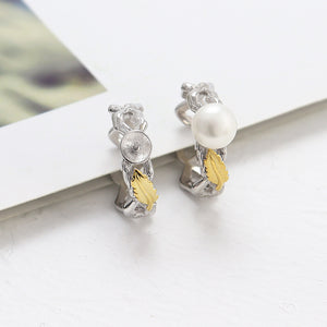 Leaf pearl ring setting