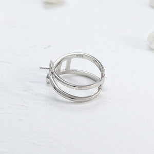 simple twisted pearl ring setting