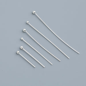 20pcs 15-40mm S925 Sterling Silver Round Head, 9-Shaped, T-Pin Needles