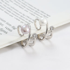 simple twisted pearl ring setting