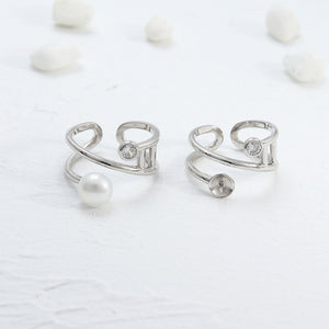 simple twisted pearl ring setting