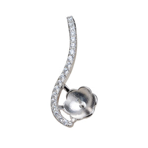 S925 Sterling Silver S Shape Pearl Pendant Setting for Jewelry Making