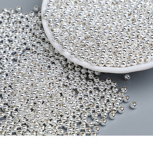 2-5mm Wholesale S925 Sterling Silver Beads by Gram, Pearlescent Round Beads