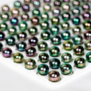 5A 8–14mm Natural Round Tahitian Black Pearl, Flawless Peacock Green Blue Purple Sea Pearl, Undrilled Loose Bead for Custom Jewelry