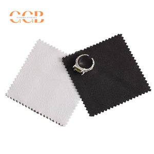 50pcs white or black custom logo silver polishing cloth