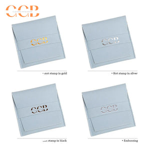 10pcs Blue Vegan Leather Jewelry Flap Bags