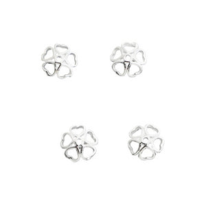 10pcs S925 Sterling Silver Heart Flower Bead Cap