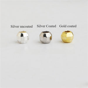 10pcs 2.5-5mm S925 Gold-Plated Faceted Spacer Beads for DIY Jewelry Making