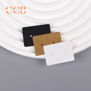 100pcs wholesale 3.5x2.5cm earring display cards with two holes for stud hoop jewelry black white paper cards small jewelry packaging