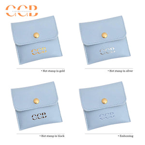 10Pcs Purple PU Leather Jewelry Snap Pouches