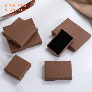 10pcs vintage brown slim jewelry box for rings earrings necklace, multi color jewelry gift boxes for packaging, custom logo available