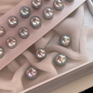3A 4-10mm Grey Akoya Baroque Pearl, Natural Tone Loose Pearl with Strong Luster, Undrilled Half Drilled 1mm or Fully Drilled 0.7mm