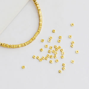 10pcs 1.5-2mm S925 Silver Gold-Plated Square Spacer Beads
