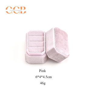 Portable eight-sided velvet jewelry storage box set