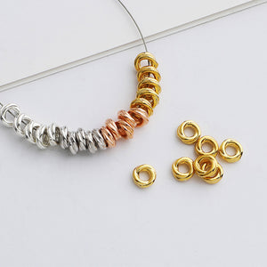 10pcs S925 Sterling Silver Twisted Circle Spacer Beads 3-4mm