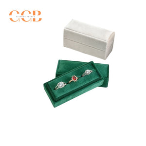 Mini rectangular velvet jewelry ring box