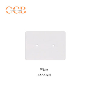 100pcs wholesale 3.5x2.5cm earring display cards with two holes for stud hoop jewelry black white paper cards small jewelry packaging