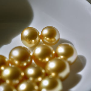 5A 11-15mm Drop Golden South Sea Pearl, Deep Gold Iridescent Tear Shape Sea Pearl, Undrilled Loose Bead for Pendant Earring Custom Jewelry