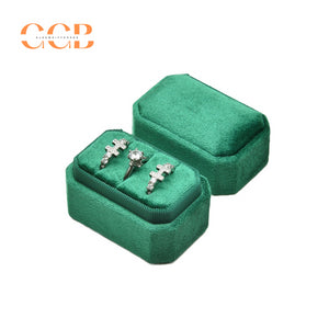 Portable eight-sided velvet jewelry storage box set