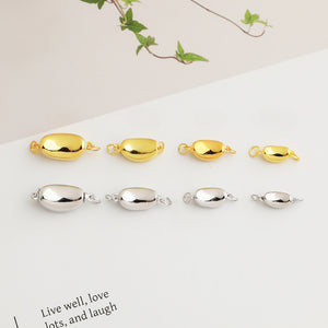 S925 Sterling Silver Ingot Buckle for DIY Bracelet & Necklace, 4 Sizes