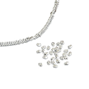 3,4mm 10pcs S925 Sterling Silver Irregular Spacer Beads