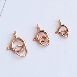 5mm 6mm 7mm, 10pcs S925 Sterling Silver Spring Buckle with Closed Ring