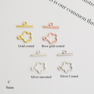 S925 Sterling Silver Flower OT Clasp