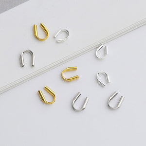 10pcs S925 Sterling Silver U-Shaped Clasp for DIY Bracelet & Necklace Making