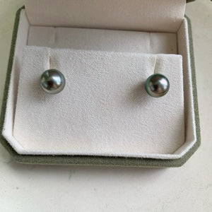 3A Tahitian Black Pearl Earrings 8–14mm in 18K Gold for Women