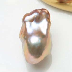 4A 11–12mm Avocado Baroque Freshwater Pearl, Iridescent Loose Bead