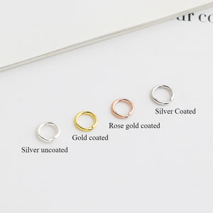 10pcs 3-7mm S925 Sterling Silver Gold Plated Jump Rings